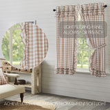 Portabella Buffalo Check Ruffled Short Panel Curtains-Lange General Store