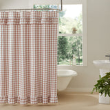 Portabella Buffalo Check Ruffled Shower Curtain-Lange General Store