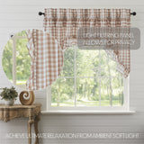 Portabella Buffalo Check Ruffled Swag Curtains-Lange General Store