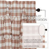 Portabella Buffalo Check Ruffled Swag Curtains-Lange General Store