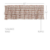 Portabella Buffalo Check Ruffled Valance