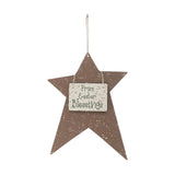 Prim Easter Blessing Galvanized Metal Star-Lange General Store