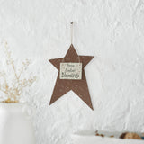 Prim Easter Blessing Galvanized Metal Star-Lange General Store