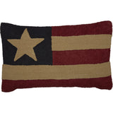 Patriotic Patch Flag Hooked Pillow-Lange General Store