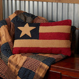 Patriotic Patch Flag Hooked Pillow-Lange General Store