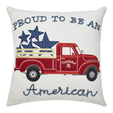 Proud To Be An American Red Truck Pillow-Lange General Store