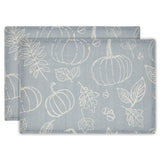 Pumpkin Grey Silhouette Placemat Set of 2-Lange General Store