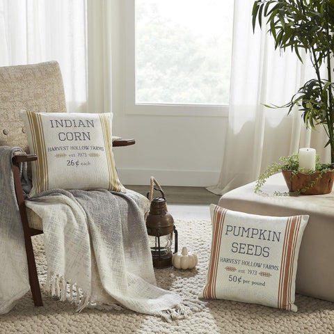 Pumpkin Seeds & Indian Corn Pillow Cover Set of 2