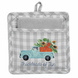 Pumpkin Truckloads of Fun Pot Holder Set-Lange General Store