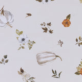 White Pumpkins And Poppies Fall Cotton Cloth Napkins Set of 4