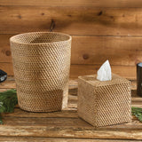 Rattan Waste Basket & Tissue Holder-Lange General Store