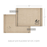 Raven Harvest Burlap Placemat Set of 2-Lange General Store