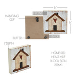 Red Heart Home Block Sign-Lange General Store