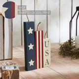 Red White Blue Stars & Stripes USA Candle Figurines Set of 3-Lange General Store