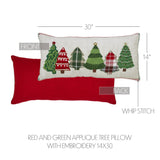 Red and Green Applique Tree Pillow-Lange General Store