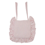 Red and White Ticking Stripe Ruffled Chair Pad-Lange General Store