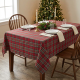 Regal Tartan Tablecloth in a Christmas dining room setting