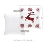 Reindeer Dash Red White Pillow-Lange General Store