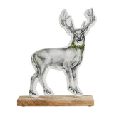 Reindeer With Wreath Figurine-Lange General Store