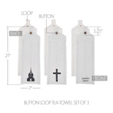 Risen Button Loop Tea Towel Set of 3-Lange General Store