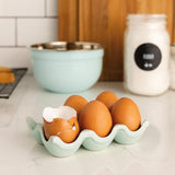 Robin's Egg Speckle Ceramic Egg Crate-Lange General Store