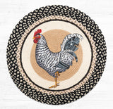 Rocky Rooster Round Braided Rug-Lange General Store