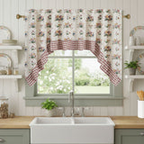 Roselynn Cottage Floral Ruffled Swag Curtains-Lange General Store
