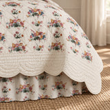 Roselynn Cottage Floral Scalloped Quilt
