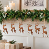 Rust Reindeer Metal Ornament Set of 6