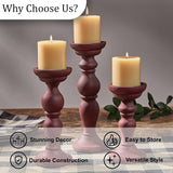 Rustic Red Pillar Candle Holder Set-Lange General Store