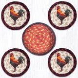 Rustic Rooster Braided Coaster Set-Lange General Store