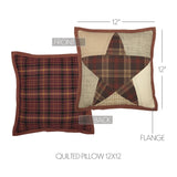 Rustic Star Quilted 12x12 Pillow-Lange General Store