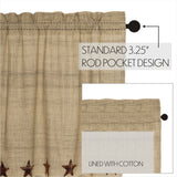 Rustic Star Short Panel Curtains-Lange General Store