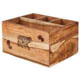 Rustic Wood Utensil Caddy-Lange General Store