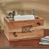 Rustic Wood Utensil Caddy-Lange General Store