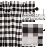 Sable Ann Black Buffalo Check Balloon Valance