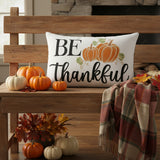 Sable Ann Buffalo Check Be Thankful Pumpkin Pillow