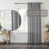 Annie Black Buffalo Check Extra Long Panel Curtain-Lange General Store