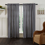 Annie Black Buffalo Check Panel Curtains-Lange General Store