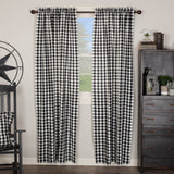 Annie Black Buffalo Check Panel Curtains-Lange General Store