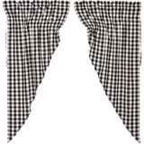 Annie Black Buffalo Check Prairie Curtains-Lange General Store