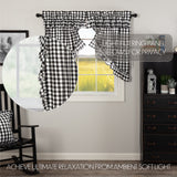 Sable Ann Buffalo Check Ruffled Prairie Swag Curtains