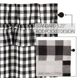 Sable Ann Buffalo Check Ruffled Prairie Swag Curtains