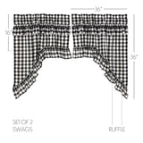 Sable Ann Buffalo Check Ruffled Swag Curtains