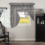 Sable Ann Buffalo Check Ruffled Swag Curtains
