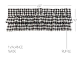 Sable Ann Buffalo Check Ruffled Valance