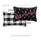 Sable Ann Check Santa Sleigh Pillow 14 x 22-Lange General Store