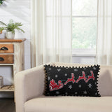 Sable Ann Check Santa Sleigh Pillow 14 x 22-Lange General Store