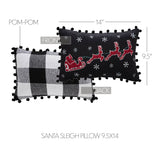 Sable Ann Check Santa Sleigh Pillow 9.5 x 14-Lange General Store