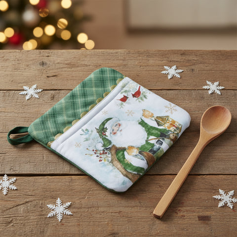Sage Santa Pot Holder